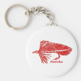 Klassisk Trout Fly Keychain "Red Matuka Streamer" Nyckelring