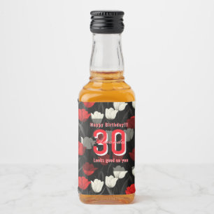 Klassisk Tulpan Tema Flickas Födelsedag Spritflaskor Etikett