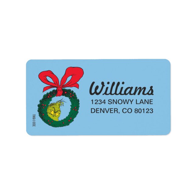 Klassisk tum | God jul Adressetikett (Framsidan)