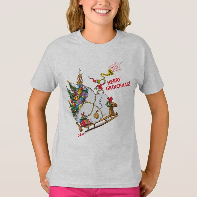 Klassisk tum | Merry Grinchmas! T-shirt (Framsida)