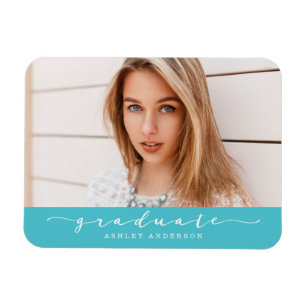 Klassisk turkos Studenten Photo Magnet