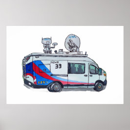 Klassisk TV-nyhetsbil Poster