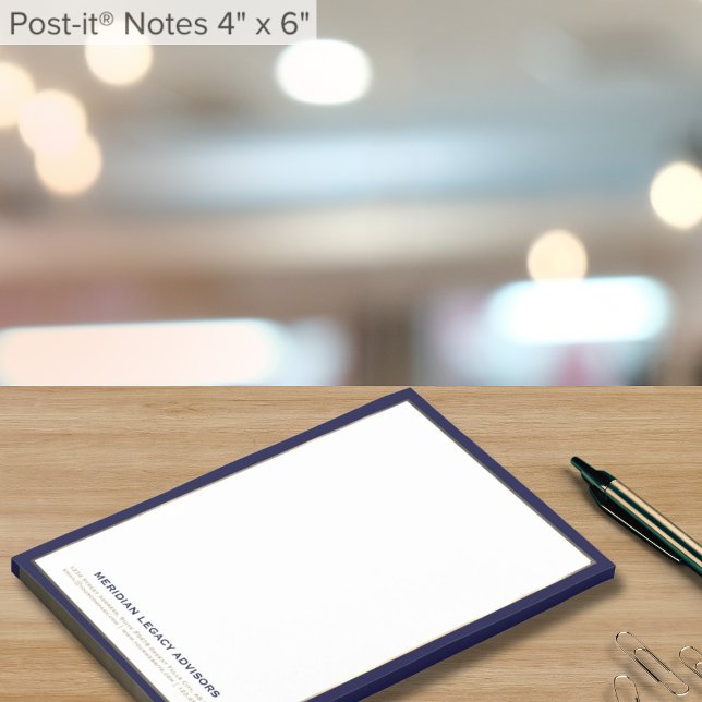 Klassisk typografi - blå ram 4 x 6 post-it block (Skapare uppladdad)