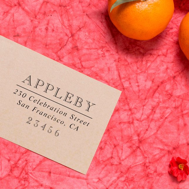 Klassisk typografi | Familj Namn och Returadress Stämpel (Skapare uppladdad)