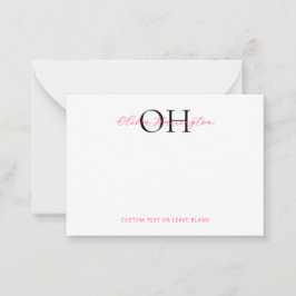 Klassisk typografi för modern svart och Rosa Anteckningskort