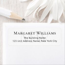 Klassisk typografi monogram professionell adress returadress etikett