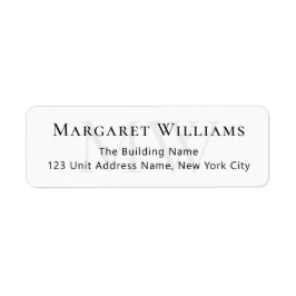 Klassisk typografi monogram professionell adress returadress etikett