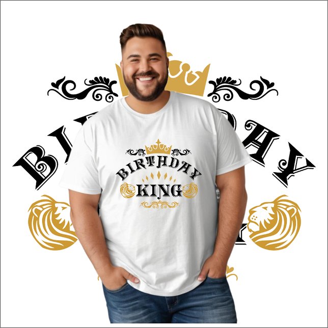 Klassisk typografi över Kung vid födelsedagen T Shirt (Birthday King)