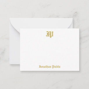 Klassisk typsnitt guld text kalligrafi monogram na anteckningskort