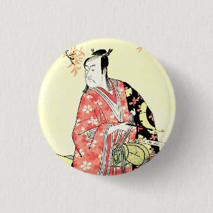 Klassisk ukiyo-e Traditionell japansk samurai-kons Knapp