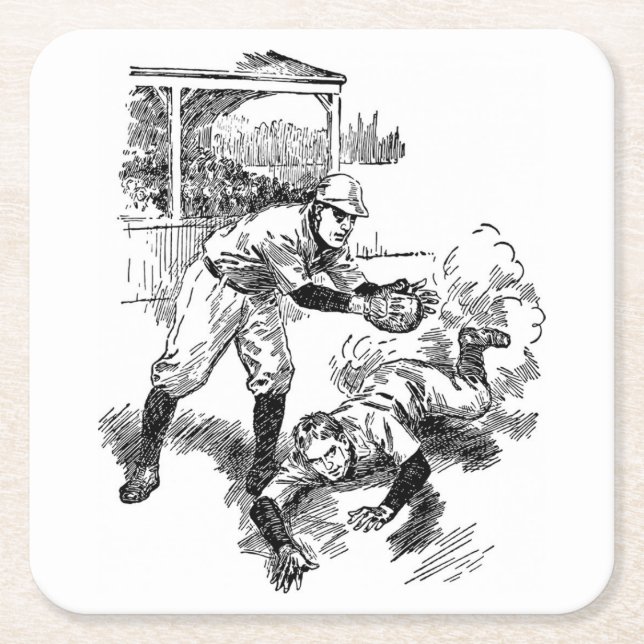 Klassisk Underlägg baseball-uppsättning Papper Kvadrat (Framsidan)