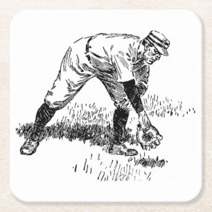 Klassisk Underlägg baseball-uppsättning Papper Kvadrat