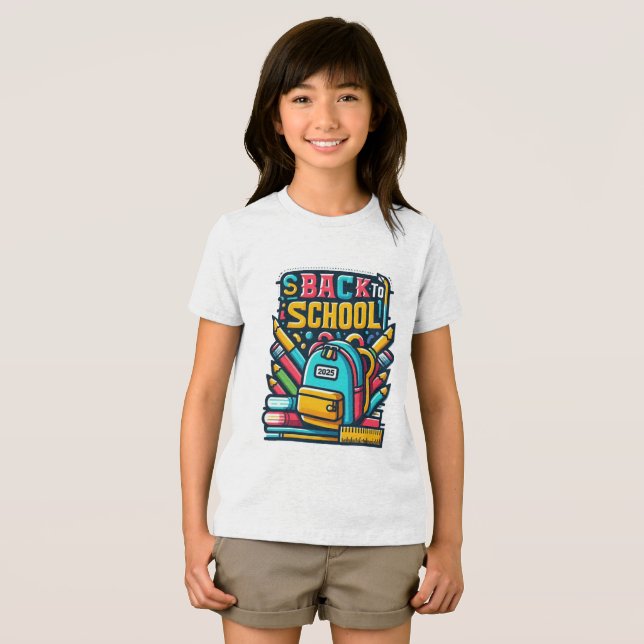 Klassisk underlig Cute Modern Shirt Back to school T (Framsida Full)