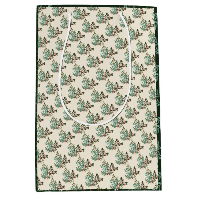 Klassisk, unik Grönt, botanisk Helgdag jul (Framsidan)