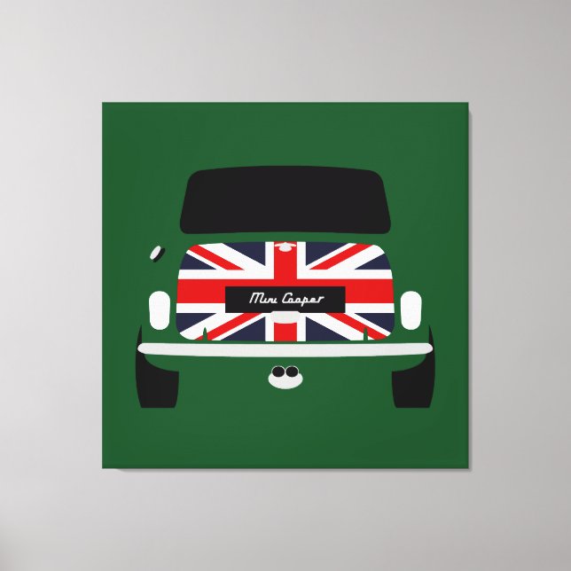 Klassisk ursprunglig Union Jack Austin Mini Cooper Canvastryck (Framsida)
