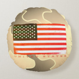 Klassisk USA-flagga Rund Kudde