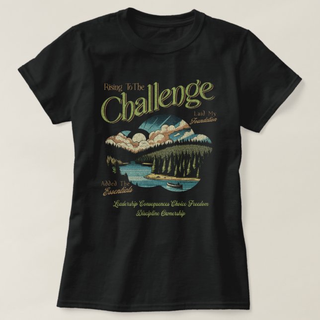 Klassisk utbildning Stigning till utmaningen T Shirt (Design framsida)