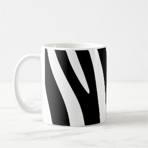 Klassisk utskrift av svart och vitt Zebra ränder Kaffemugg