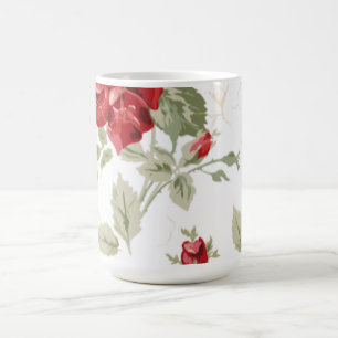 Klassisk utskrift från röd ros kaffemugg
