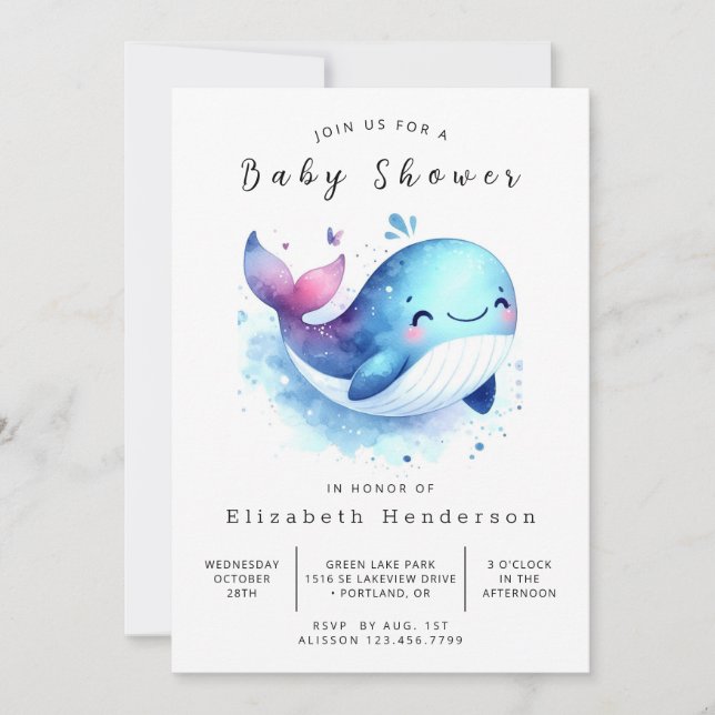 Klassisk utskrivbar babystötare för val inbjudningar (Framsida)