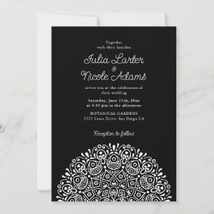 Klassisk utsmyckad Art Deco-stil Mandala-hälsning Inbjudningar