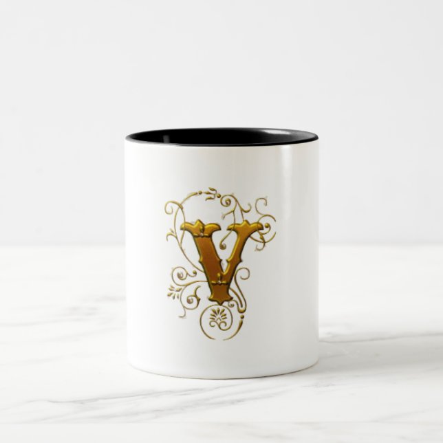 Klassisk V Mugg: Perfekt Monogram kaffe Kopp (Center)