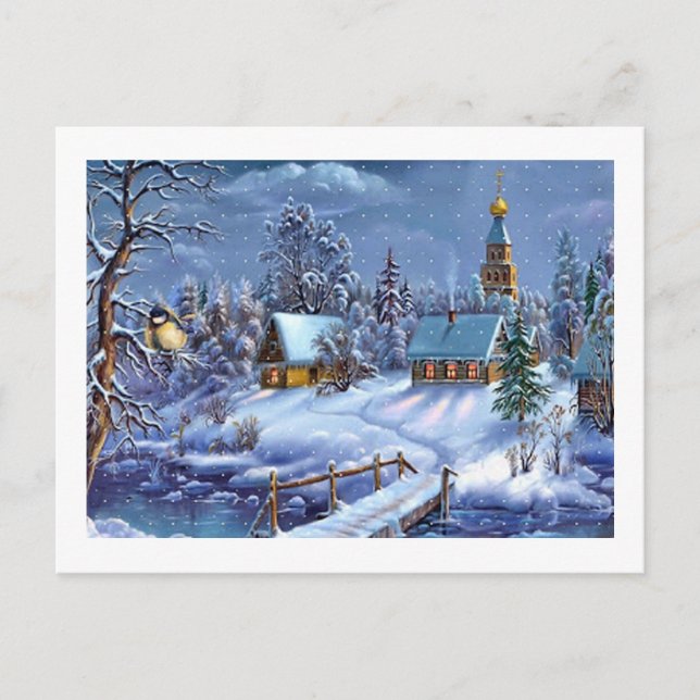 Klassisk, vacker årgång Juldagen bild Helg Vykort (Framsida)