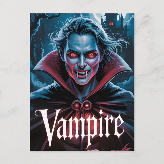 Klassisk vampyrfilmsposter i Dracula-stil Vykort (Framsida)