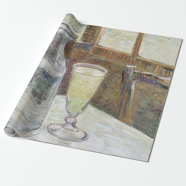 Klassisk Van Gogh Paris Café Absinthe Konst Presentpapper (Utrullad)