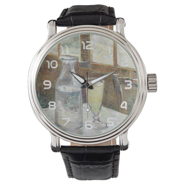 Klassisk Van Gogh Paris Kafé Absint Konst Armbandsur (Framsida)