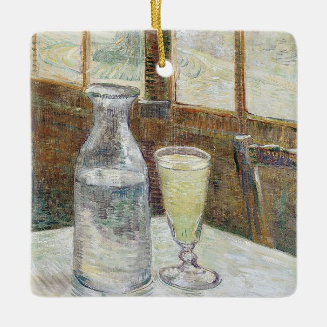 Klassisk Van Gogh Paris Kafé Absint Konst Julgransprydnad Keramik (Framsida)