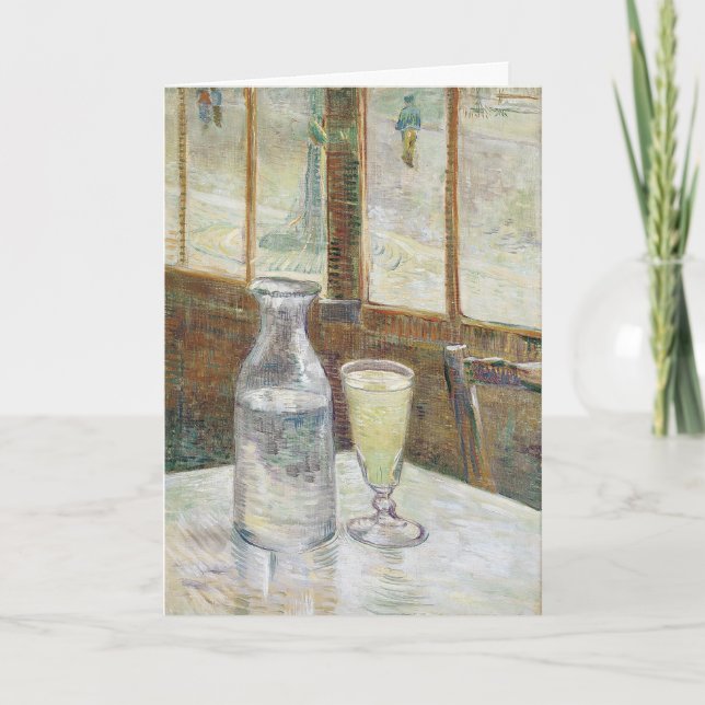 Klassisk Van Gogh Paris Kafé Absint Konst Kort (Framsida)