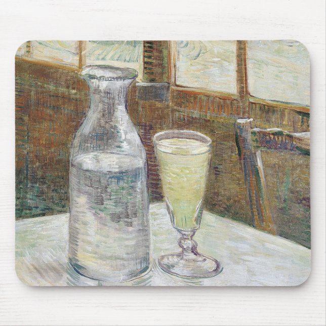 Klassisk Van Gogh Paris Kafé Absint Konst Musmatta (Framsidan)