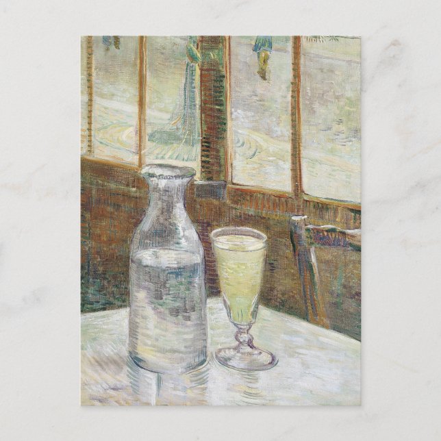 Klassisk Van Gogh Paris Kafé Absint Konst Vykort (Framsida)
