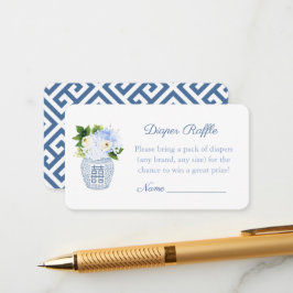 Klassisk Vår Blommigt Ginger Burk Diaper Raffle Tilläggskort