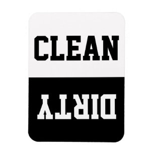 Klassisk varsity Black/White Clean/Dirty Dishwashe Magnet