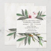 Klassisk vattenfärg Botaniska Blommar Babykläder