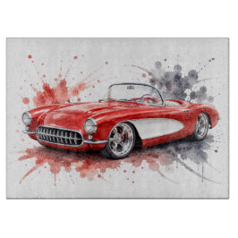 Klassisk Vattenfärg Hot Rod Design Skärbräda