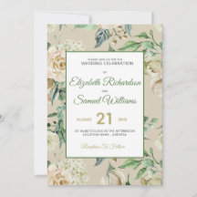 Klassisk Vattenfärg med Crèmefärgad Rosknopp Hydra