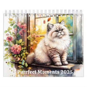 Klassisk vattenfärg Tolv kattbrödroppar 2025 Kalender