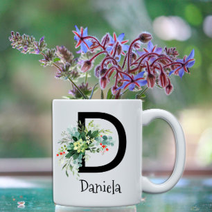 Klassisk vattenfärgsblomma pension kaffe mugg