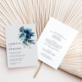 Klassisk vattenfärgsBlommigt längst bak och längst Inbjudningar