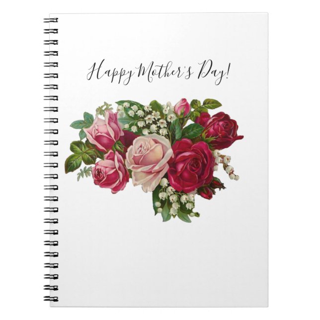 Klassisk Victorian Rosor Lily i Valley Romantik Anteckningsbok (Framsidan)