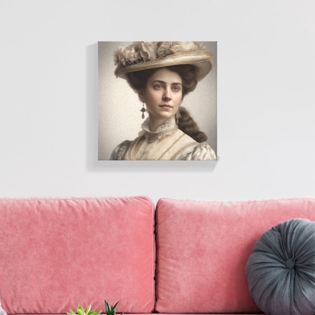 Klassisk Victorian Woman Porträtt Canvas Art (Insitu (Vardagsrum))