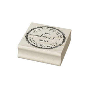 Klassisk vigsel & rund returadress gummistempel stämpel