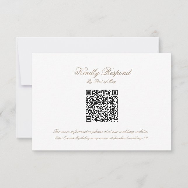 Klassisk vigselmonogram-krönings QR-kod RSVP-kort OSA Kort (Framsida)