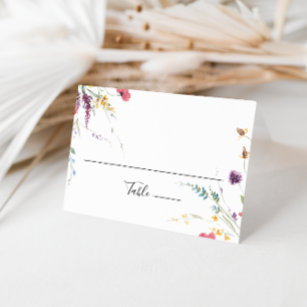 Klassisk Vild, färgstark Blommigt Bröllop Placeringskort