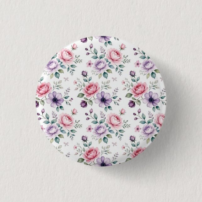 klassisk vildblomma botanisk pin-knapp knapp (Framsida)