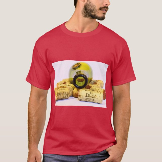 Klassisk vinflaska konst T-shirt (Framsida)