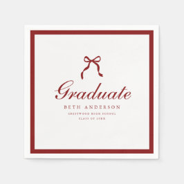 Klassisk vinröd flirtbåge examensfest pappersservett